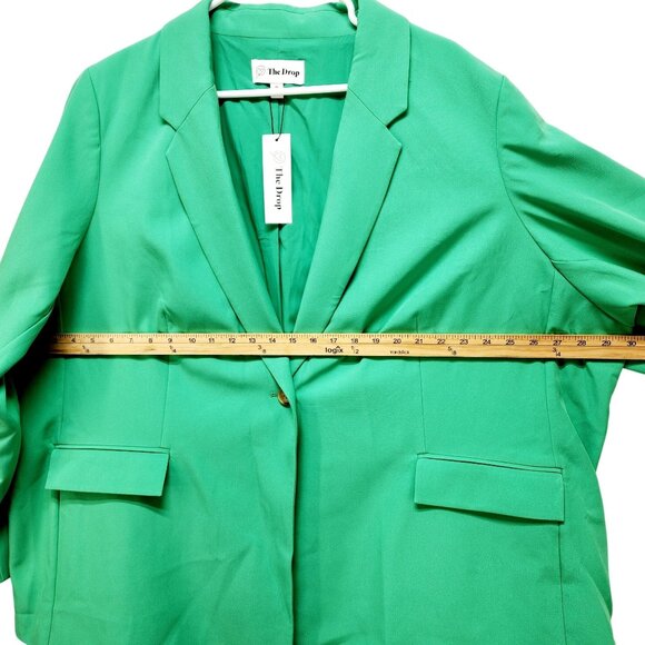 The Drop Womens Green Blazer Jacket Size 4X Lightweight With Pockets - Picture 10 of 13